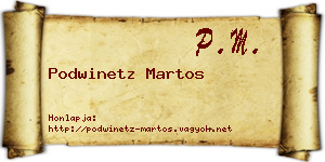 Podwinetz Martos névjegykártya